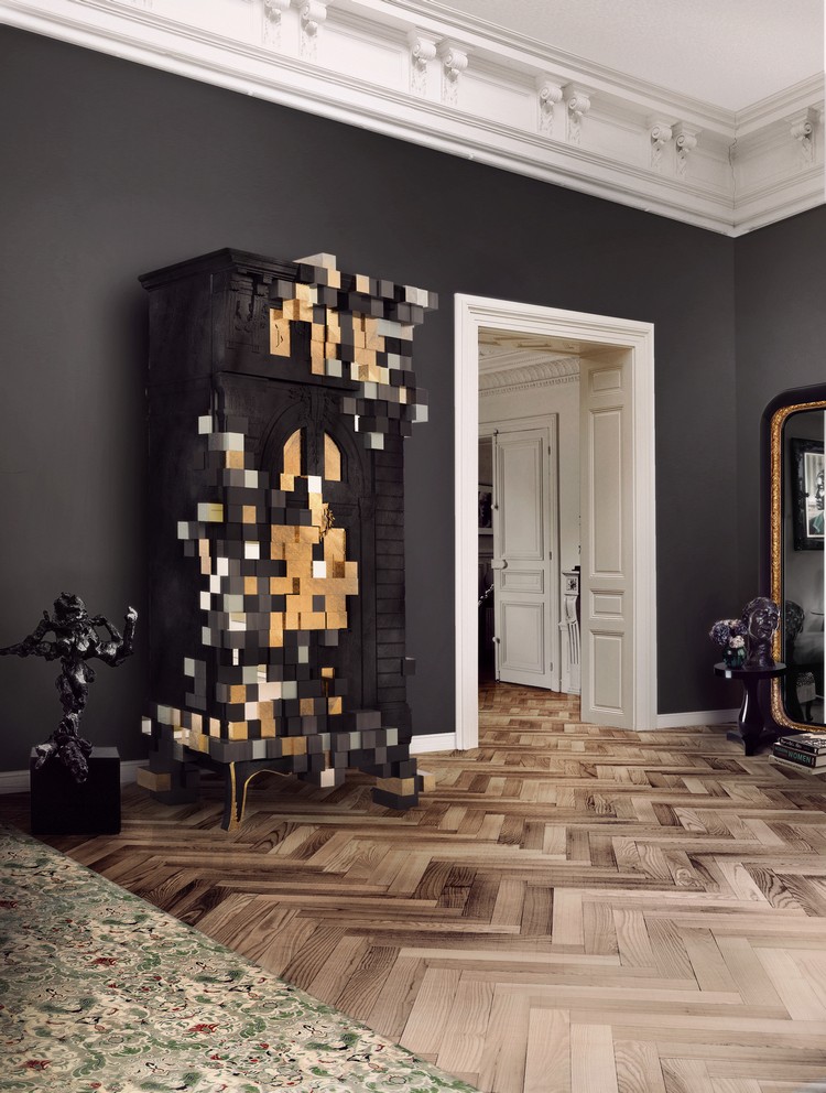 Black Cabinets for a Modern Living Room