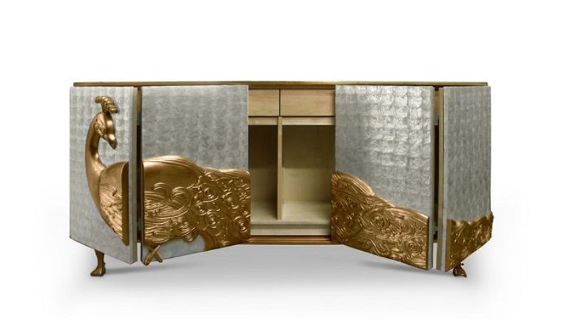 Modern Sideboards With Golden Details For A Unique And Luxury Design