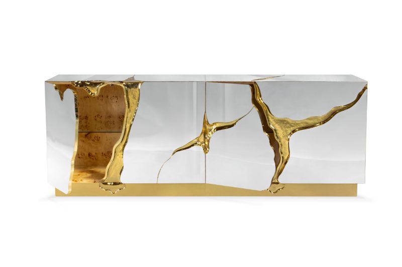 Modern Sideboards With Golden Details For A Unique And Luxury Design
