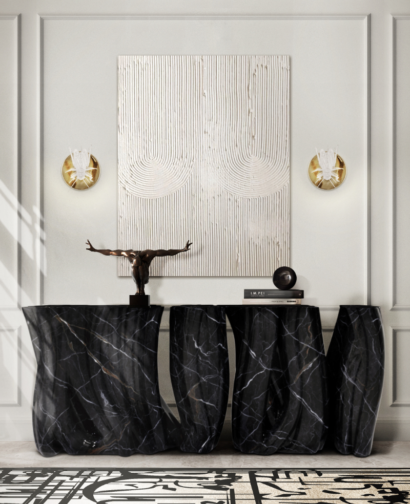 The Iconic Monochrome Faux-Marble With Filigree Cricket Wall Lamp