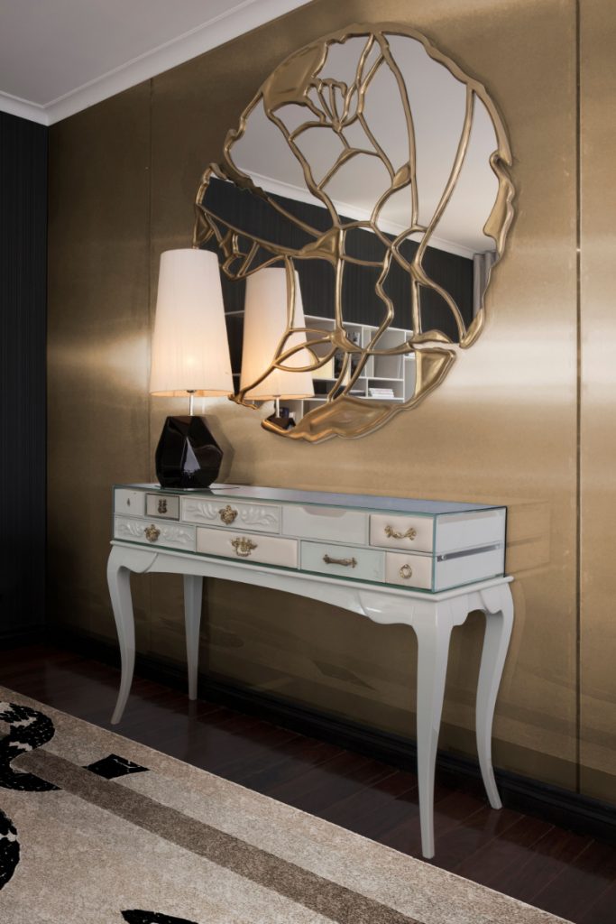 a york white console is characterized by being one of the most modern console tables