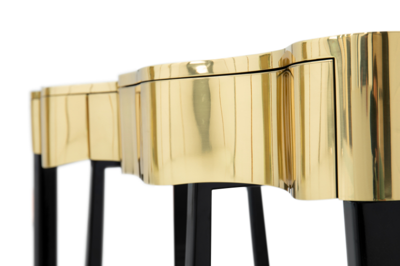 contemporary black and gold luxury console